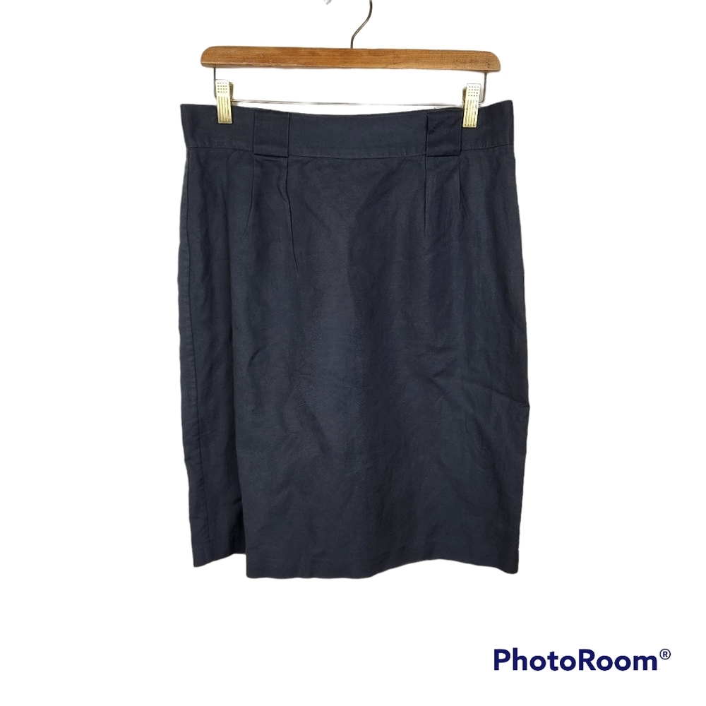 Boden Gray Linen Blend Lined Pencil Skirt Size 10 R